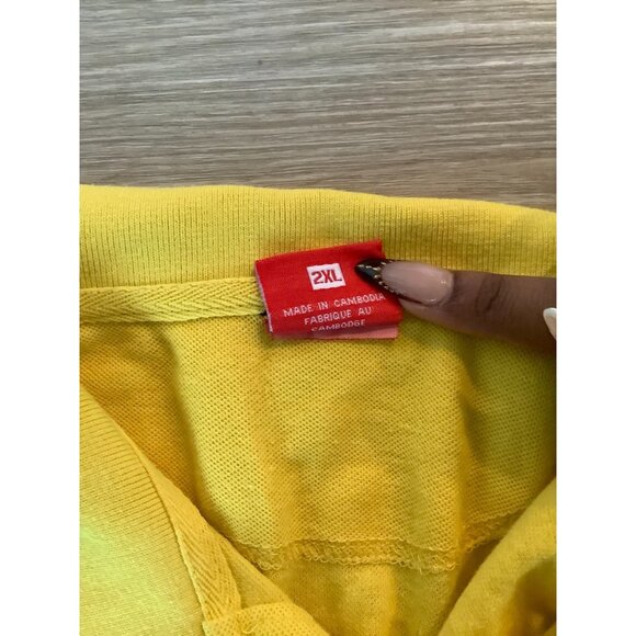 Nike Chrome Yellow/Black Dry Victory Polo Texture Golf Shirt Men's Size 2XL - Picture 3 of 3